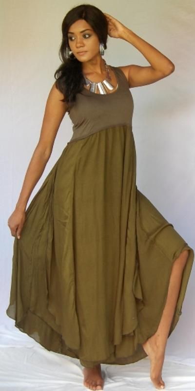 V871 GREEN/DRESS MAXI LAYERED MADE 2 ORDER 2X 3X 4X  