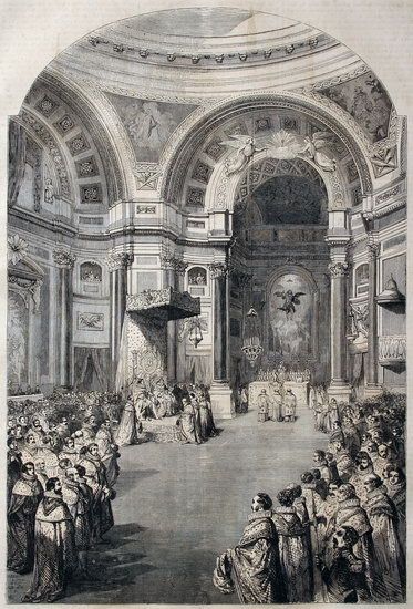 ORDRE DE CHARLES III PALAIS ROYAL MADRID gravure 1860  