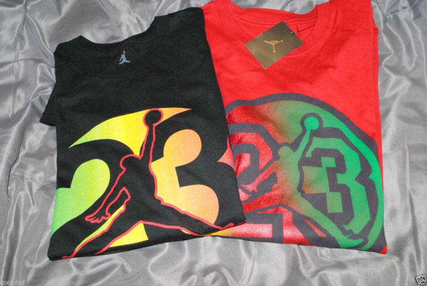   Air Jordan Mens 23 Cats Eye Jumpman Red Black T Shirt XL L 2XL XXL NEW