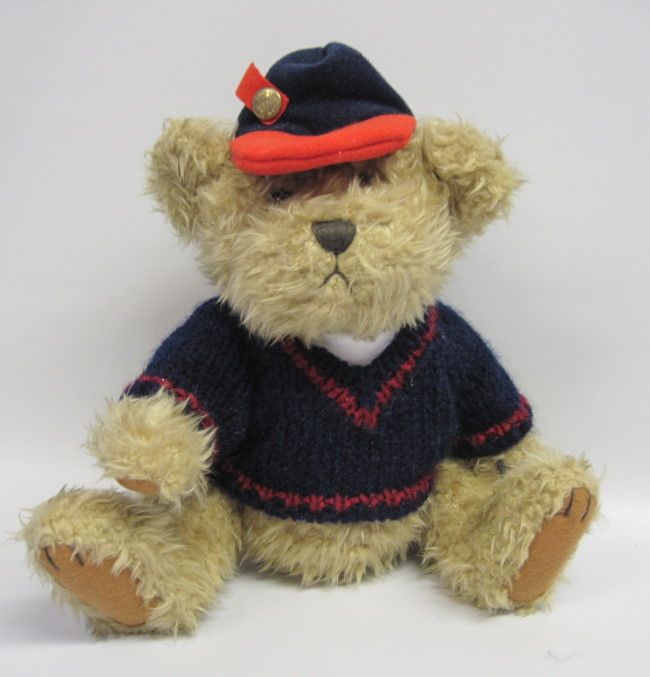 TULLY Brass Button Teddy Bear 11 PLUSH STUFFED ANIMAL  