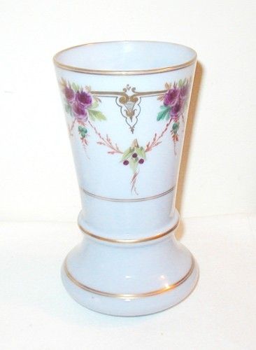 PV FRANCE PORTIEUX VALLERYSTHAL OPAQUE LAVENDER DECORATED 7 1/2 IN 