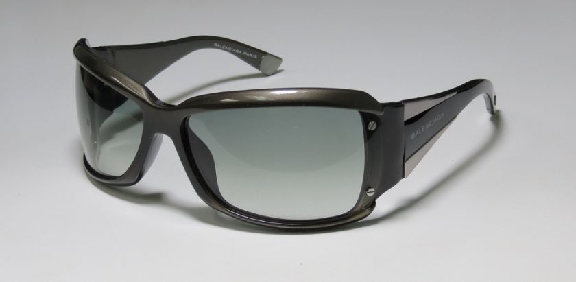 NEW BALENCIAGA 0013 BLACK/GRAY FRAME GREEN LENSES SUNGLASSES WOMENS 