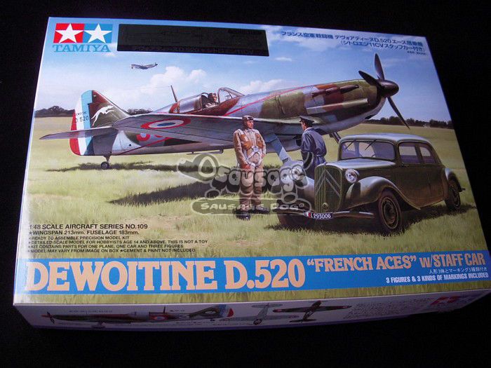 New Tamiya 61109 148 Dewoitine D.520 French Aces w/Staff Car Scale 