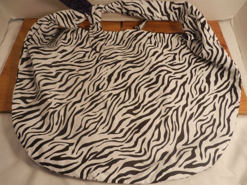 ZEBRA PRINT REVERSIBLE TOTE BAG BOOK BAG  