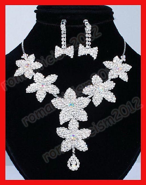 FREE Wedding/Bridal crystal choker necklace EARRING set  