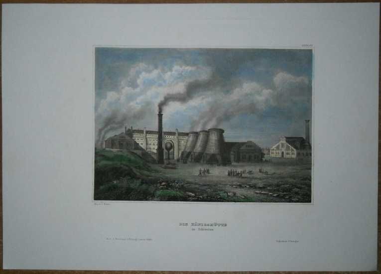 1842 Meyer print Königshütte Królewska Huta Chorzów, Poland  