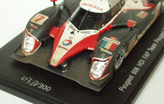 SPARK 1/43 2008 PEUGEOT 908 HDi FAP #7 JACQUES VILLENEUVE GENE 