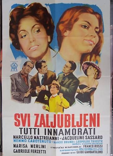 TUTTI INNAMORATI M.MASTROIANNI YUGO MOVIE POSTER 1959  