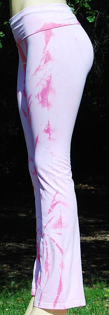 NEW HAPPY TIE DYE YOGA PANTS HOT PINK/Light Pink AMERICAN APPAREL 