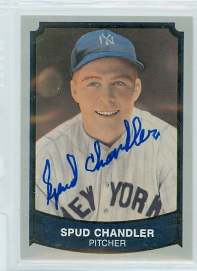 Spud Chandler AUTO d.90 1988/89 Pacific Legends Cert  