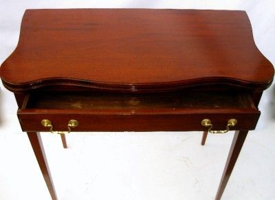 Hepplewhite Mahogany Game Table,Turn of the Century  