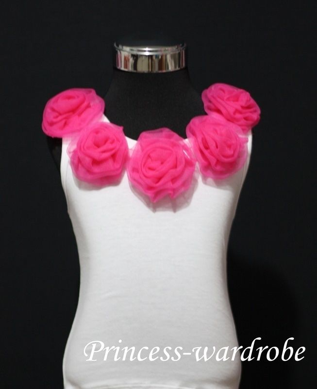 White Tank Top Hot Pink Rosettes Pettiskirt 1 8Y  