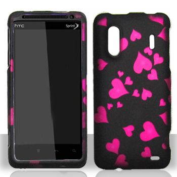   HEART HARD SNAP ON CASE COVER for HTC EVO Design 4G/ HERO S  