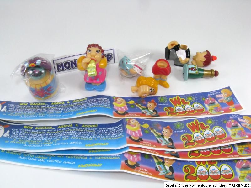 KINDER SURPRISE HAPPY 2000 WIL COMPLETE SET MILENIUM SERIE + 4 BPZ 