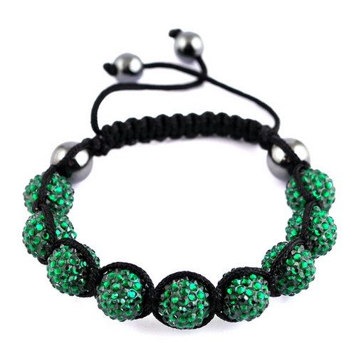   Bracelet 10mm(9p) Disco Crystal Ball 10MM(2p) Hematite Beads  