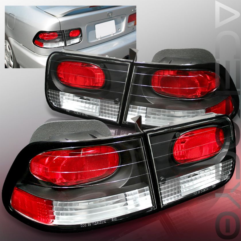 1996 2000 HONDA CIVIC 2 DOOR COUPE BLACK HOUSING ALTEZZA TAIL LIGHT