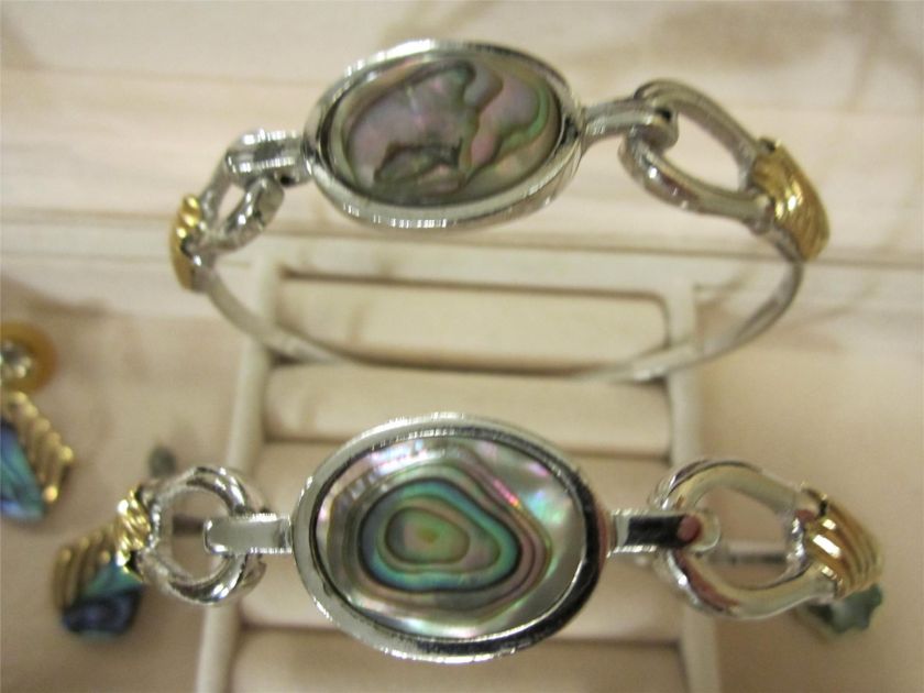 ABALONE RINGS BRACELETS EARRINGS MOTHER OF PEARL SHELL IRIDESCENT 