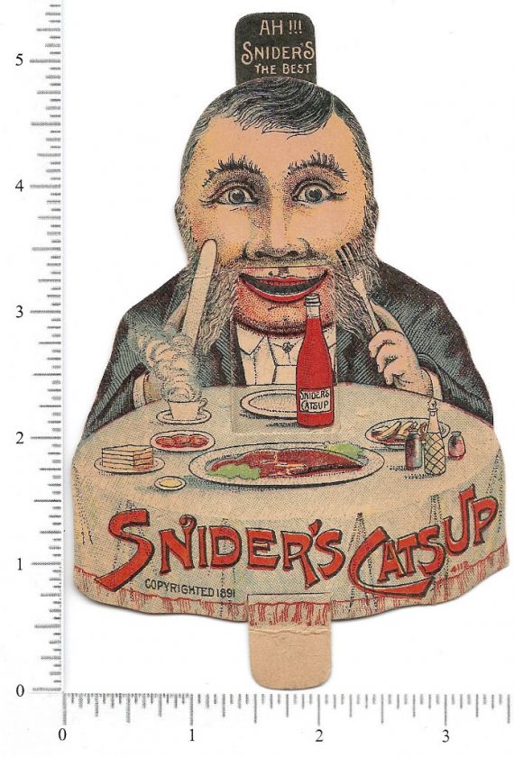 2746 Snider Catsup mechanical trade card cprt 1891 tomato soup 