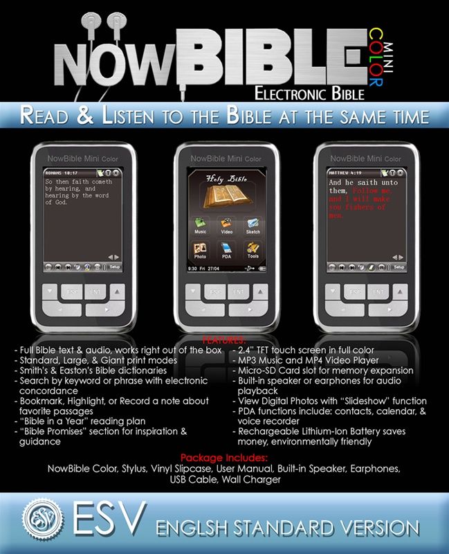 ESV NOWBIBLE MINI COLOR Now Bible Electronic 4GB WOW  