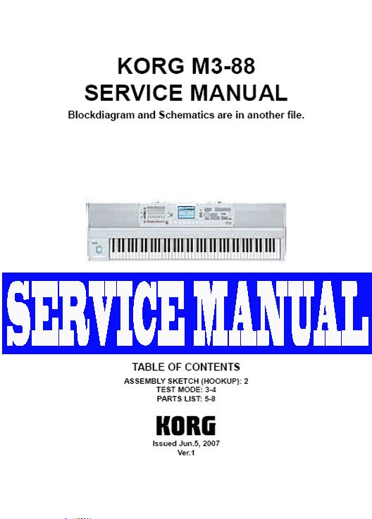 KORG M3 61 M3 61 ~ REPAIR / SERVICE MANUAL 
