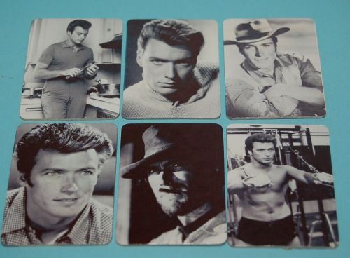 Clint Eastwood ACTOR 6 MINI CARDS + PUZZLE ARGENTINA #1  