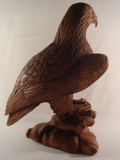 12 Bald Eagle Wood Carving Bali Nature Bird Sculpture  