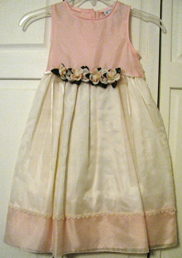 RARE EDITIONS GIRLS DRESS SZ 6 NWOT PINK & IVORY  