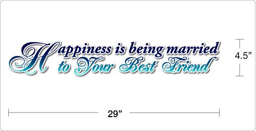 HAPPINESS IS BEING MARRIED TO   Vinyl Wall Art Decal  