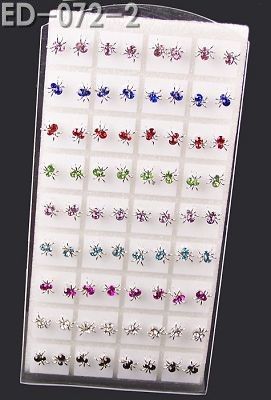 WHOLESALE 36 PAIRS Rhinestone Spider Ear Studs earrings  