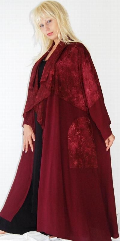 B949 WINE/JACKET MOROCCAN MADE 2 ORDER M L 1X 2X 3X  