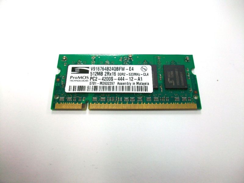 DELL ProMOS MEMORY 512MB V916764B24QBFW E4 PC2 4200S  