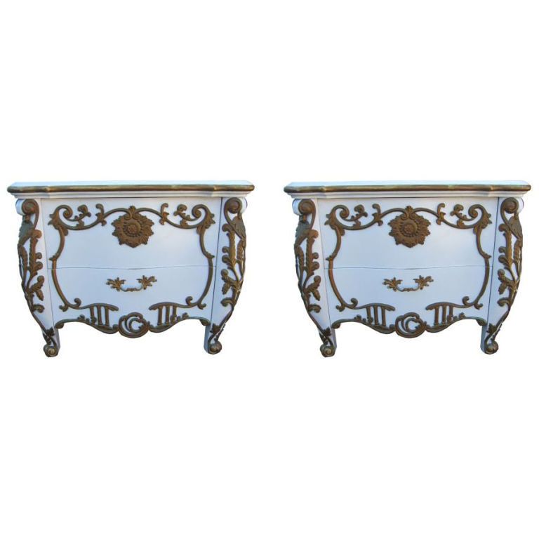 Hollywood Regency Custom Nightstands by Ricardo Lynn  