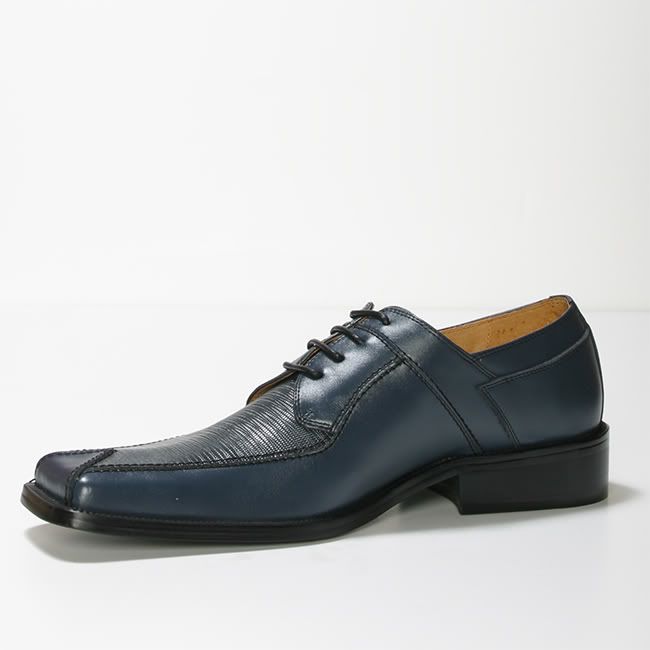 ViaCarloRoma Mens Oxfords Snakeskin Textured BLUE  