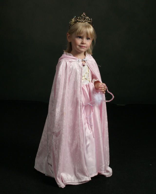 NEW Princess Hooded Cloak Cape Pink Girl Medieval S XL  