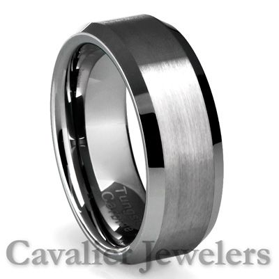   WEDDING BAND BRUSHED FINISH TITANIUM COLOR JEWELRY 086 8MM_W  