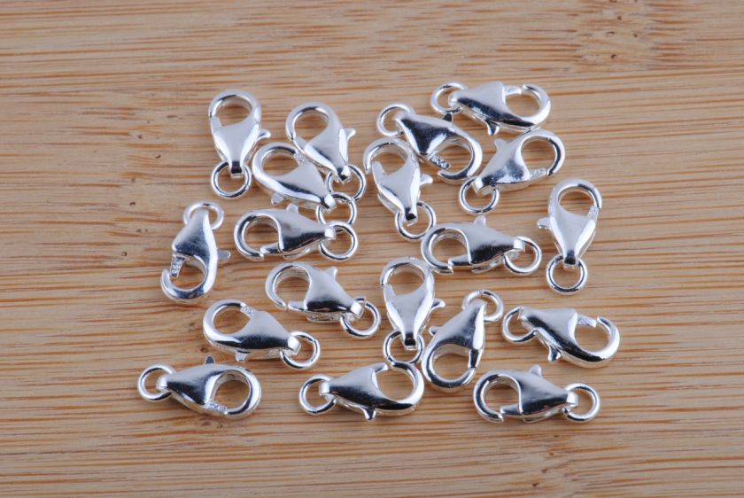 Wholesale 50PCS 925 sterling Silver Lobster clasp Necklace accessories 