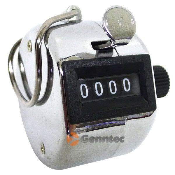   Counter Clicker Hand Held Golf Sports Attendance 0000 9999 Chrome