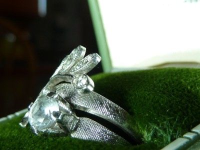 STERLING VINTAGE LADIES WEDDING ENGAGEMENT *2 RING SET* Sz 6 