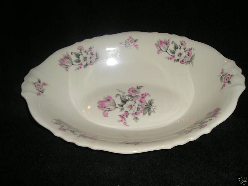 Aberdeen Moss Rose Gray China Scalloped 14 Platter New  