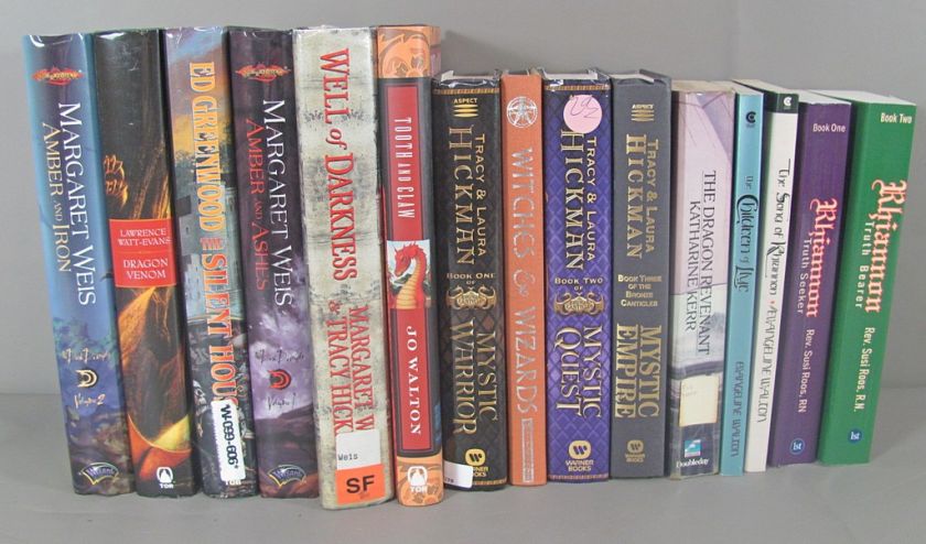 92 Book lot of Fantasy PB/HC Weis & Hickman, Kerr, Rawn Dragonlance 