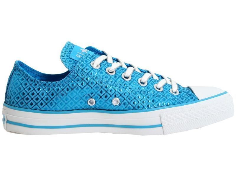   Converse Chuck Taylor Blue Shiny Sparkly Satin Lined Wedding Lo  