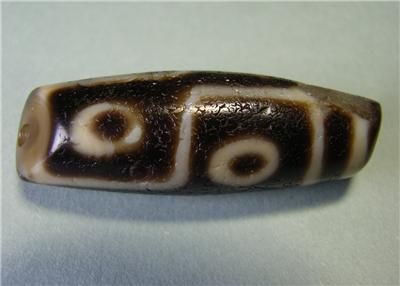   Tibetan 6 six eyed dZi beads agate 3.9cm full of weathering mark