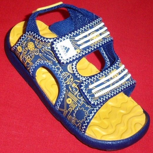 NEW Boys Toddlers ADIDAS AKWAH Blue/Yellow Sport Athletic Sandals 