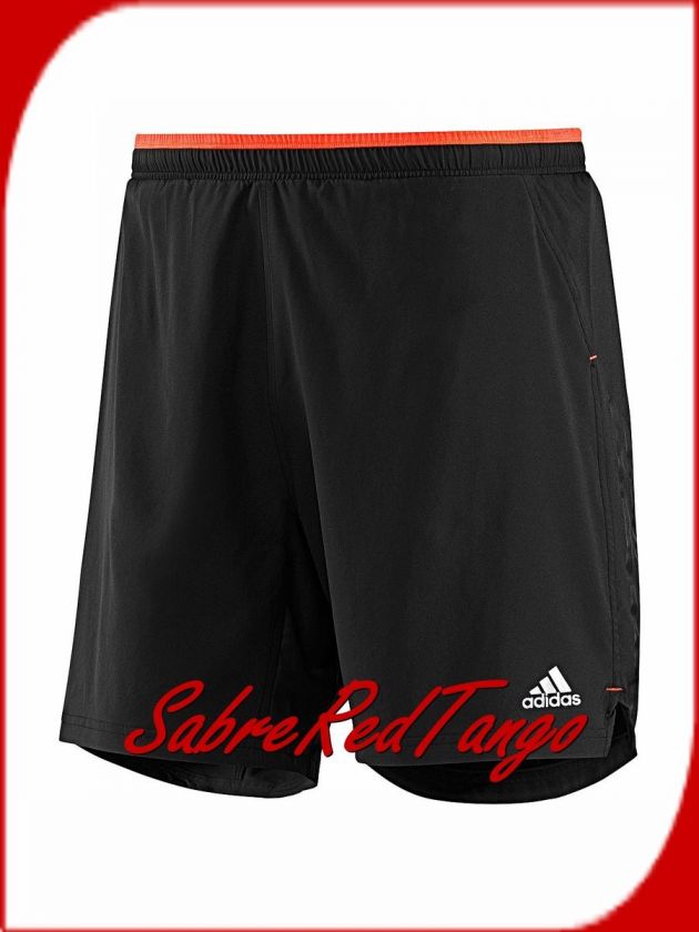 NWT ADIDAS MEN ADISTAR ARCHETYPE 7 RUNNING SHORTS BLACK INFRARED 