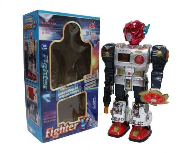 16 B/O Robot Fighter V Flashing Light Walking Action Talking & Rotate 