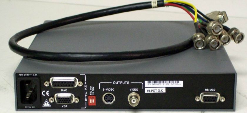 EXTRON VSC 75 VIDEO SCAN CONVERTER AND CABLES  