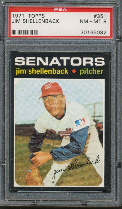 1971 Topps #351 Jim Shellenback PSA NM MT 8  