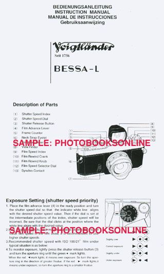 Voigtlander Bessa L Instruction Manual EGNS  