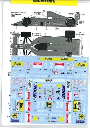   F189 640 Nigel Mansell 20024 Tamiya 20023 Alain Prost 639 643  