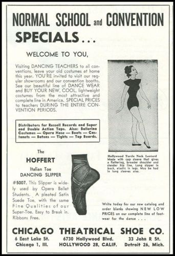 1952 vintage ad for CHicago Theatrical Shoe Company  